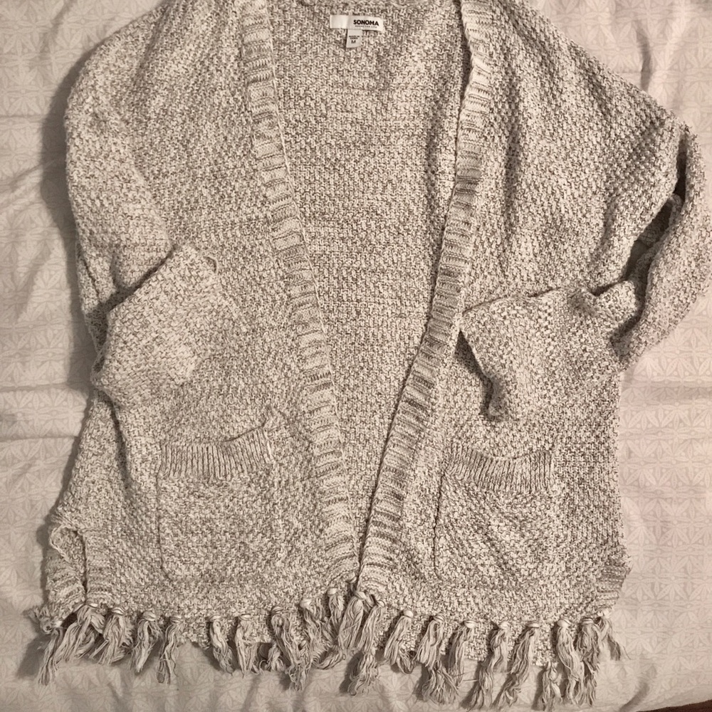 Fringe Marled Knit Cardigan